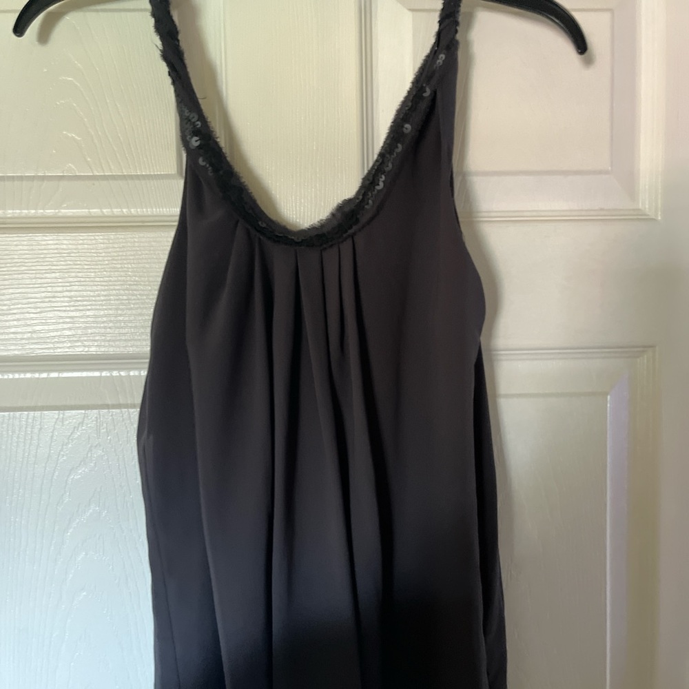 MM Couture Black Lace-Trimmed Blouse